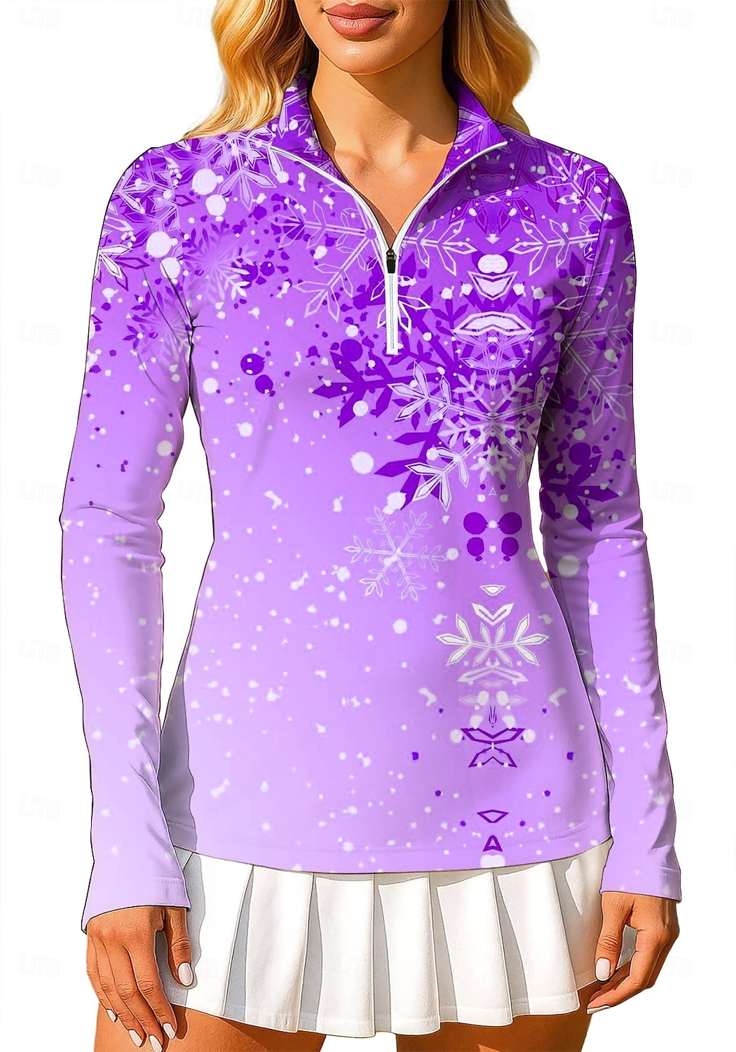 نسائي التدرج سويت شيرت بولو كنزات Shirt قميص رياضي كم طويل طباعة ربع الرمز البريدي Pullover UPF50+ مقاوم للأشعة فوق البنفسجية حماية UV مطاط متنفس الكرة الطائرة تينس الغولف مرتفعة طوق بسحاب 2026 - $25.99 –P6