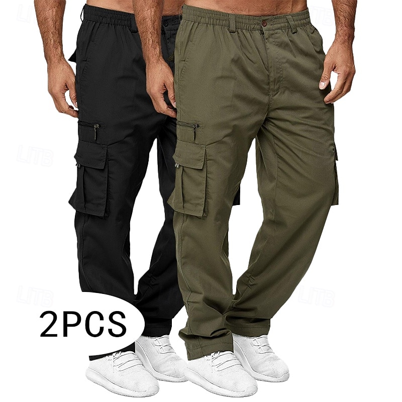 Per uomo Pantaloni Cargo Pantaloni da escursionismo Elastico in vita Multi-tasche Semplice Traspirante Lunghezza intera All'aperto Casuale Quotidiano Stile Etnico Stile Classico Verde+Cachi Blu+Cachi del 2026 a $31.99 –P1