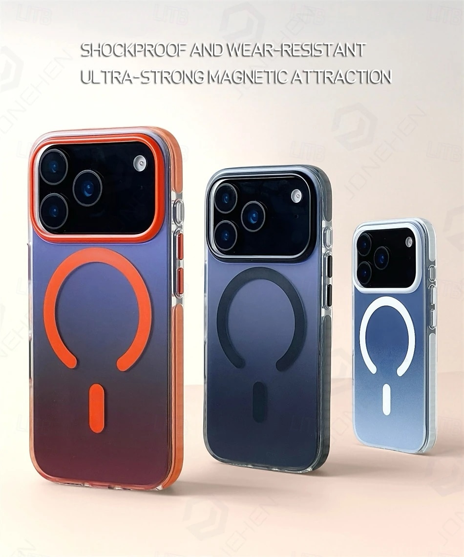 Luksuriøst gradient, eksklusivt matt, klart, sterkt magnetisk, støtsikkert deksel til iPhone 17 Air, 16, 15, 14 Pro Max, 17P, for MagSafe-ladedeksel 2025 - $16.99 –P1