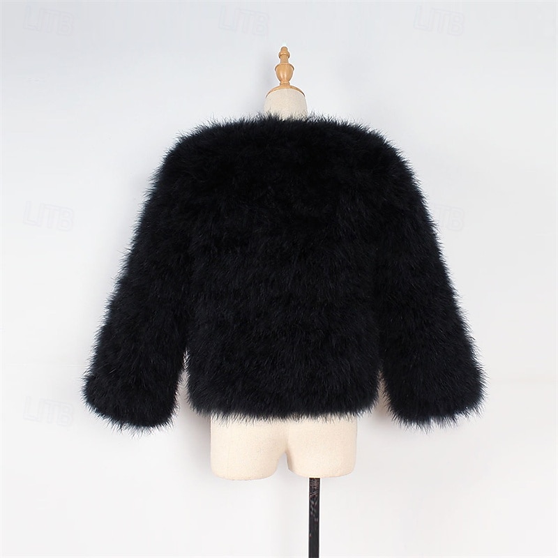 Kinder Mädchen Kunstpelzmantel Einfarbig Mode Schule Mantel Oberbekleidung Ab 4 Jahren Herbst Schwarz Weiß Kamel 2025 - $31.99 –P7