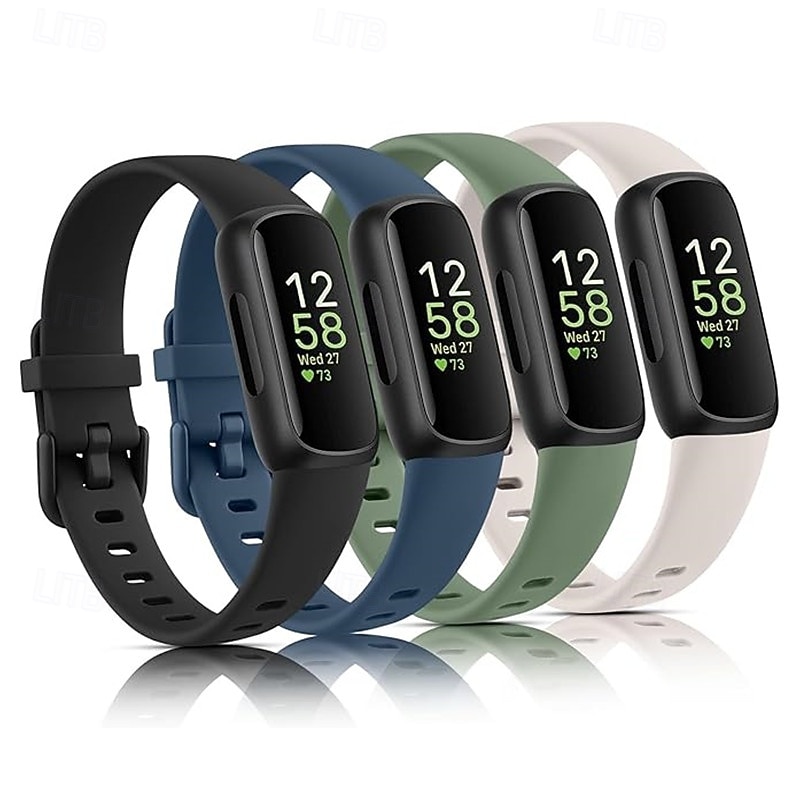 4 pezzi Cinturino intelligente Compatibile con Fitbit Inspire 3 Silicone Orologio intelligente Cinghia Donne Uomini Cinturino Sportivo Sostituzione Polsino del 2026 a $17.99 –P1