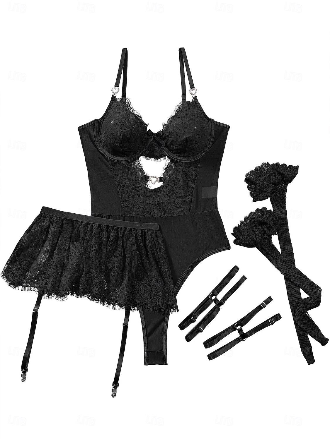 Set Babydoll Lingerie Teddy Bodysuit Collant a Rete con Accessori Donne Lingerie in Rete e Pizzo Elegante Indumento Notturno Adulti Casa Vestire Regalo di San Valentino per Lei del 2026 a $25.99 –P14