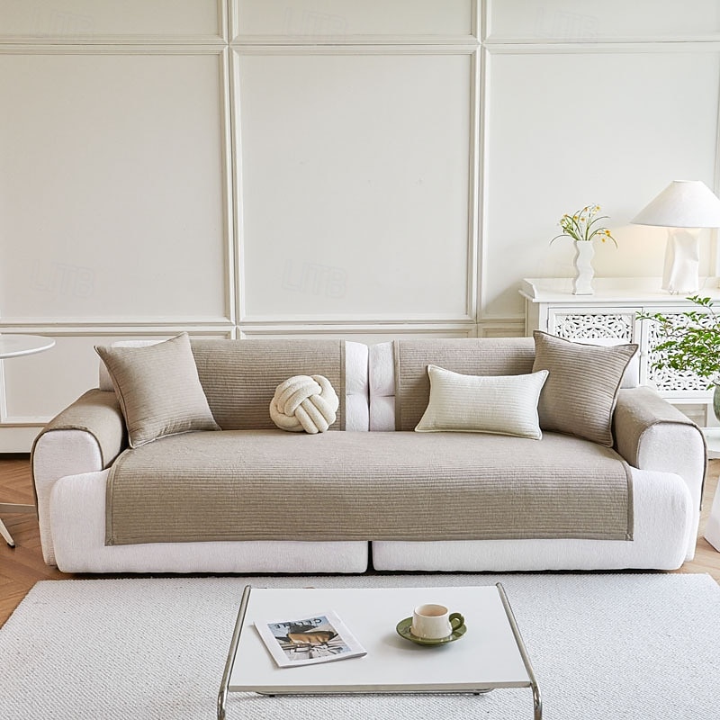 Poszewka na poduszkę na sofę w stylu nordyckim, całoroczny pokrowiec z bawełny, nowoczesna minimalistyczna antypoślizgowa podkładka na sofę, ochraniacz na sofę do salonu 2026 - $41.99 –P18