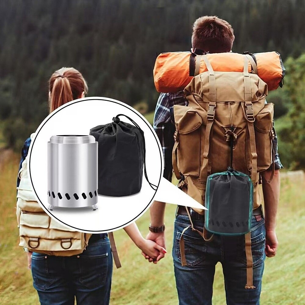 Tabletop Fire Pit Smokeless Portable Bonfire 304 Stainless Wood Burning with Grill and Removable Ash Pan, Ideal for Camping and Part 2025 - $54.99 –P7