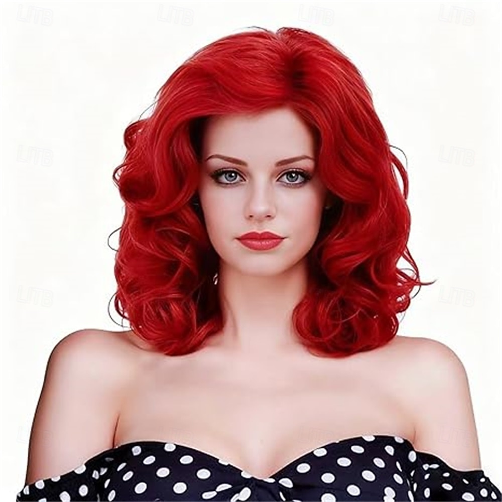 פאות חום כהה 16 אינץ' לנשים פאה סינתטית טבעית גלית בצבע חום ארוכה לשנות ה-70 וה-80 לשימוש יומיומי 2026 - $21.99 –P11