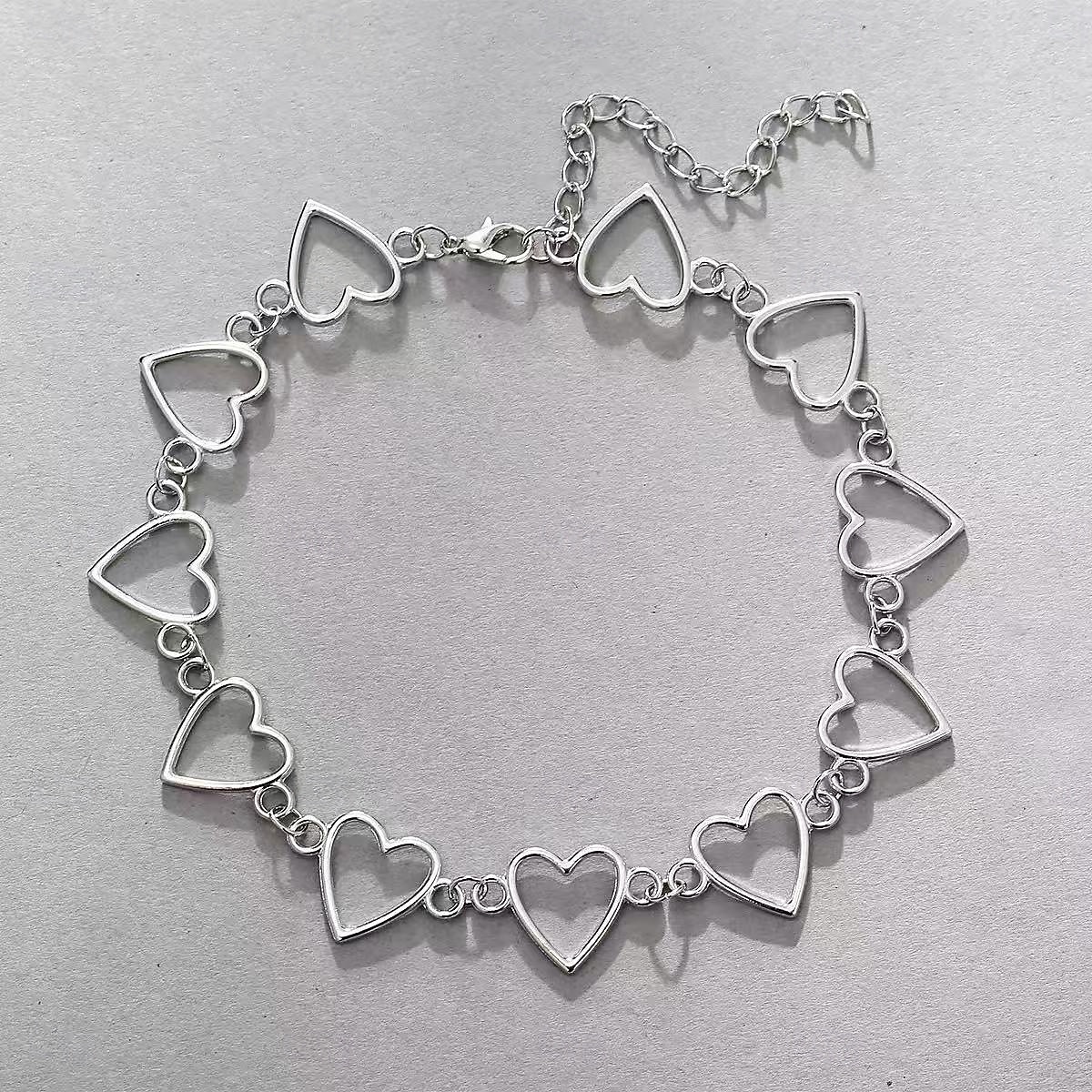 Collier ras du cou cœur en argent pour femme – bijou tendance à maillons pour tenues décontractées et de soirée de 2026 ? $11.99 –P5