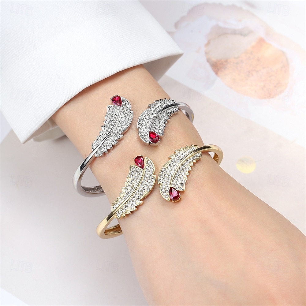 Zirconio No coincidente Forma de Hoja Personalizado De moda Cromo Pulsera pulsera Plata / Dorado / Dorado 2 Para Boda Fiesta Pedida Fiesta de baile 2026 - CAD $14.59 –P1