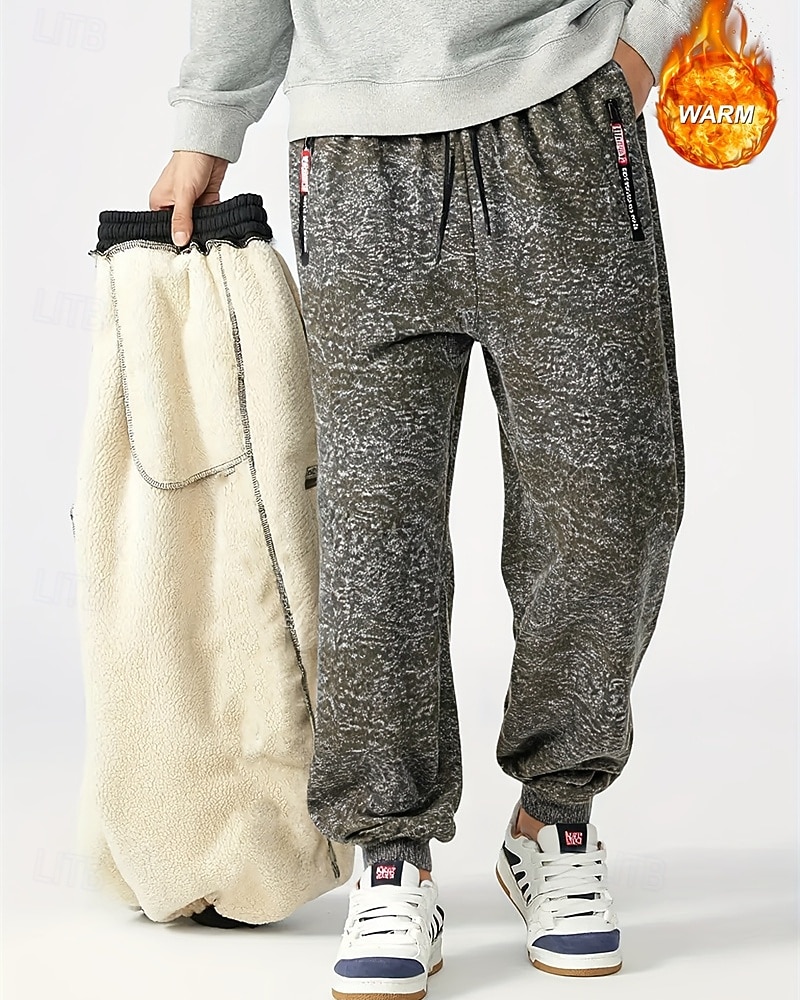 Voor heren Joggingbroeken Fleece broek Jogger Broek Winter broek Trekkoord Zak Elastische taille Effen Comfort Warm Buitensporten Dagelijks Modieus Casual Zwart Blauw Micro-elastisch 2026 - $20.99 –P10