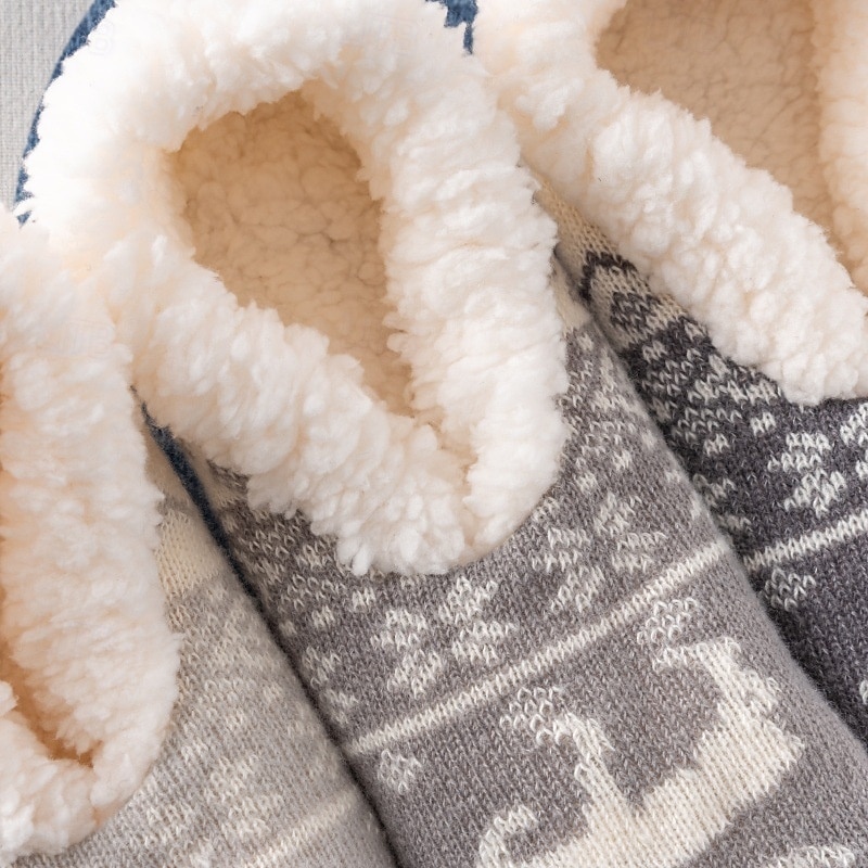 Damskie skarpetki podłogowe z wzorem gwiazdek, grube bawełniane pluszowe kapcie na zimę do domu lub do spania, ciepłe, wygodne, antypoślizgowe skarpetki do noszenia w domu 2026 - $12.99 –P18