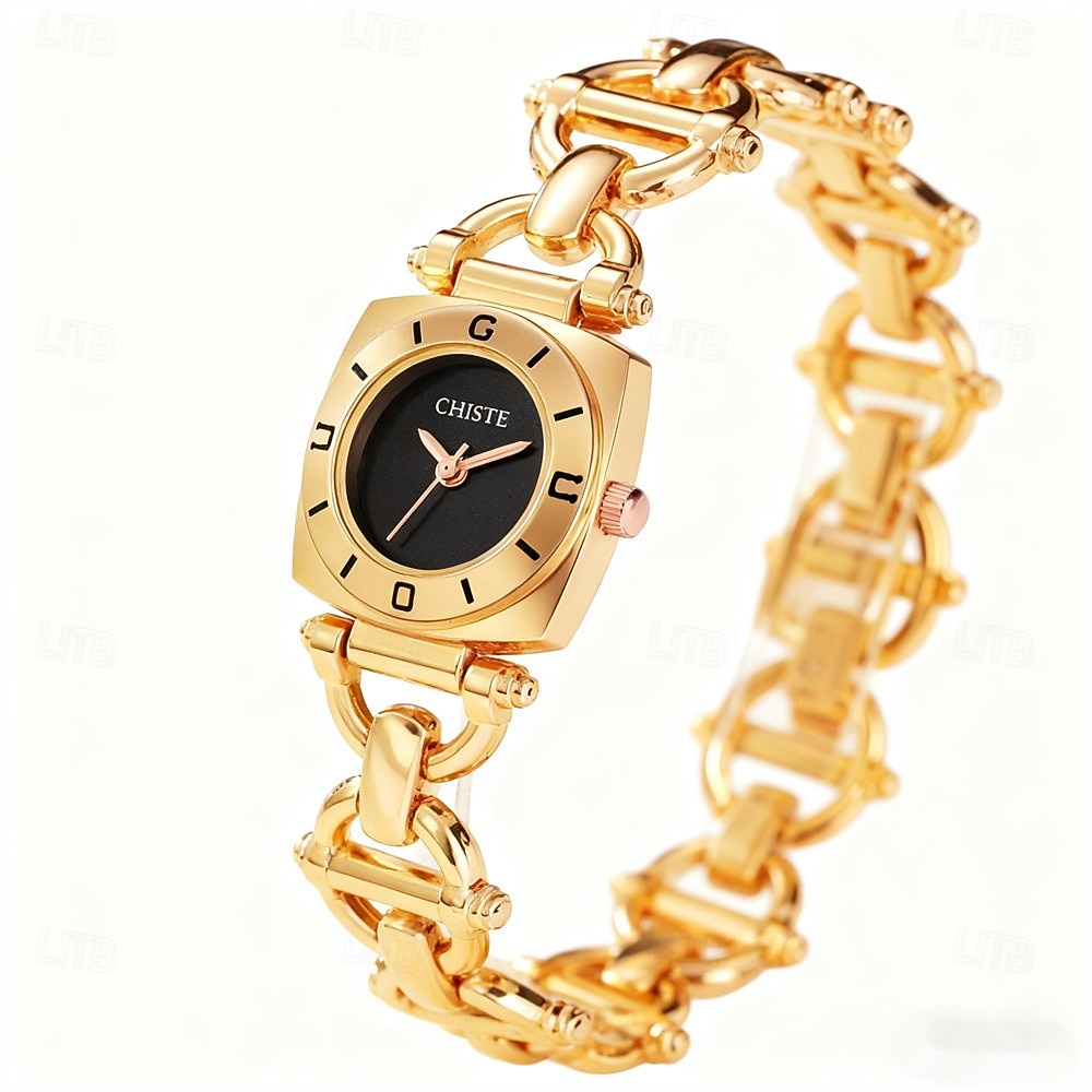 Muotitietoisen äitienpäivälahja naisten kello neliö yksinkertainen kellotaulu IPX7 vedenkestävä ruostumatonta terästä rannekello kvartsikello 2026 - $21.99 –P1