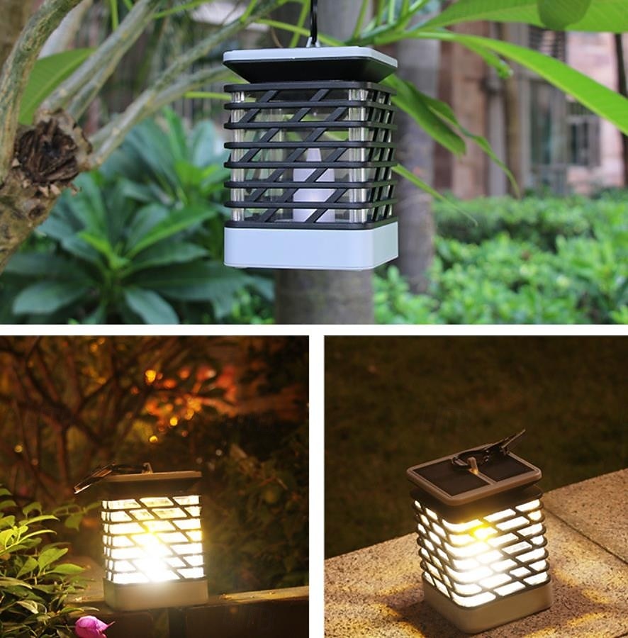 Lanterna solare a LED impermeabile, luce danzante, luci di candela, lampada a fiamma tremolante, lanterne a ombrello, luce notturna, sensore automatico per giardino, patio, cortile del 2025 a $56.99 –P3