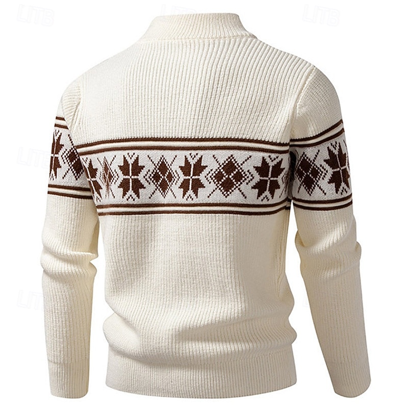 Bărbați Pulover Cardigan Pulover decupat Pulover cu fermoar Pulover tricotat Striat Tricotat Topuri obișnuite Buzunar Geometric Guler de stand Modă Clasic Vacanță Purtare Zilnică Îmbrăcăminte Toamn 2026 - $41.99 –P4