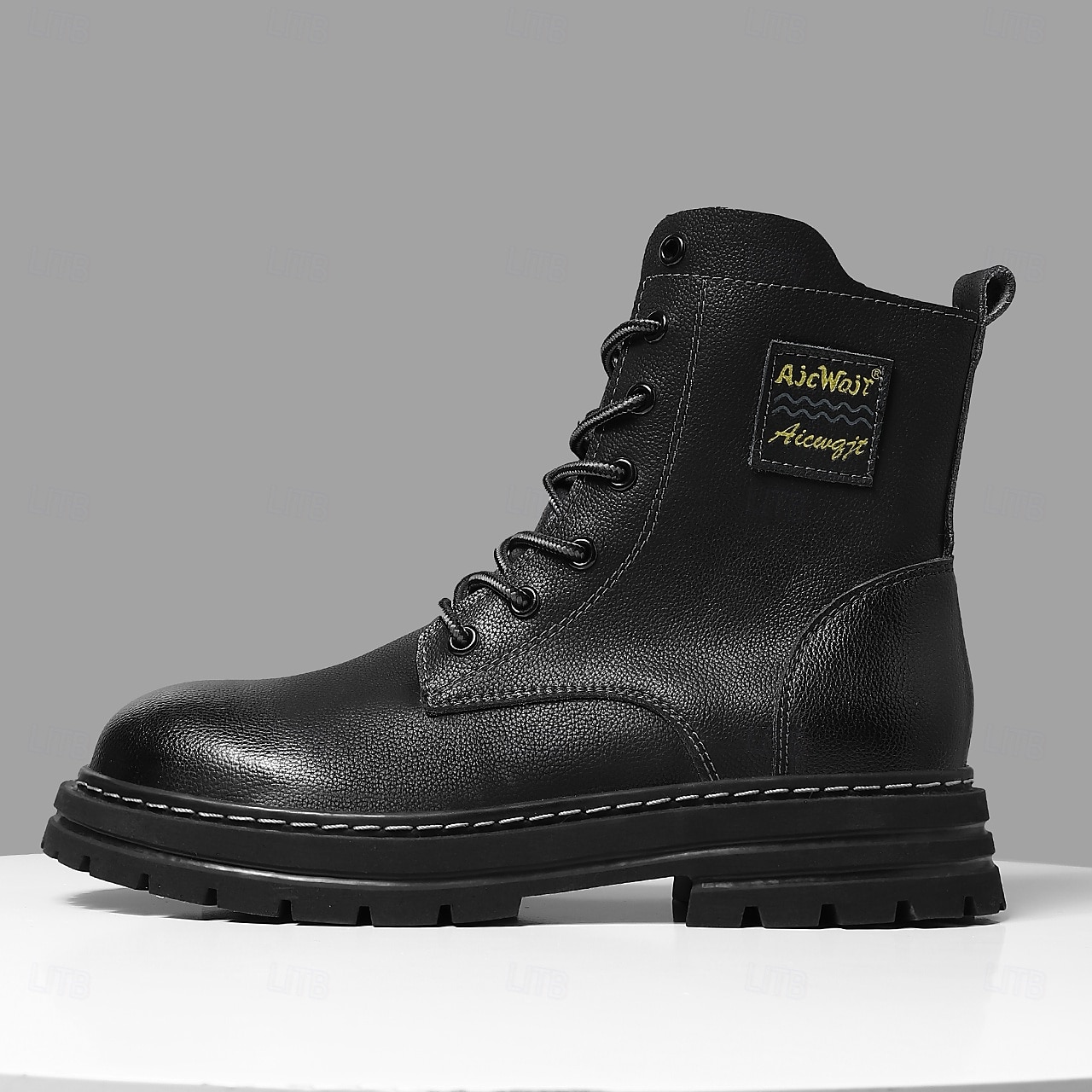 Per uomo Stivali Stivali da Lavoro Camminata Vintage Quotidiano PU Aumento Altezza Confortevole Stivali a Metà Polpaccio Allacciatura Tessuto almond Nero Giallo Autunno Inverno del 2026 a $64.99 –P6