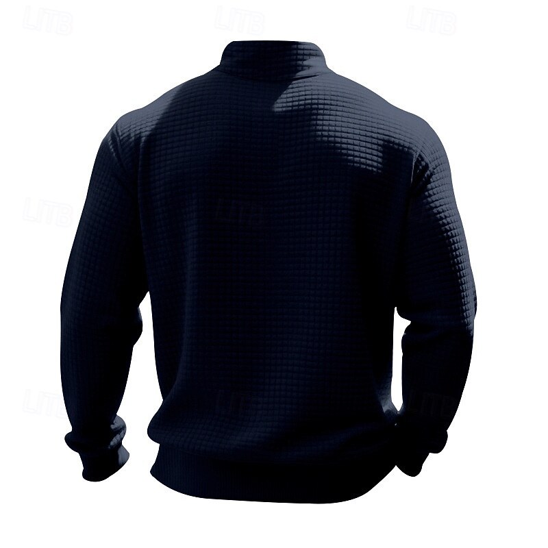 Homme Sweat-shirt Sweat-shirt quart de fermeture éclair Gris Clair Demi-zip Uni Jacquard Quotidien Sport & Loisir Fête Polyester Streetwear Basique Occasionnel Printemps Automne Vêtement Tenue Pulls de 2026 ? $28.99 –P12