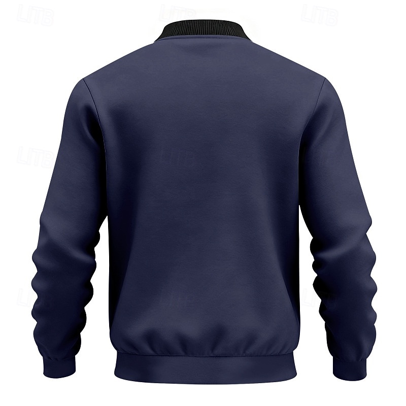 Per uomo Giacca Leggera Giacca Casual Vacanza Quotidiano Traspirante Tasca Primavera Autunno Semplice Moda Classico Collo alla coreana Regolare Nero Giallo Rosso Blu marino Blu reale Giacca del 2026 a $21.99 –P10