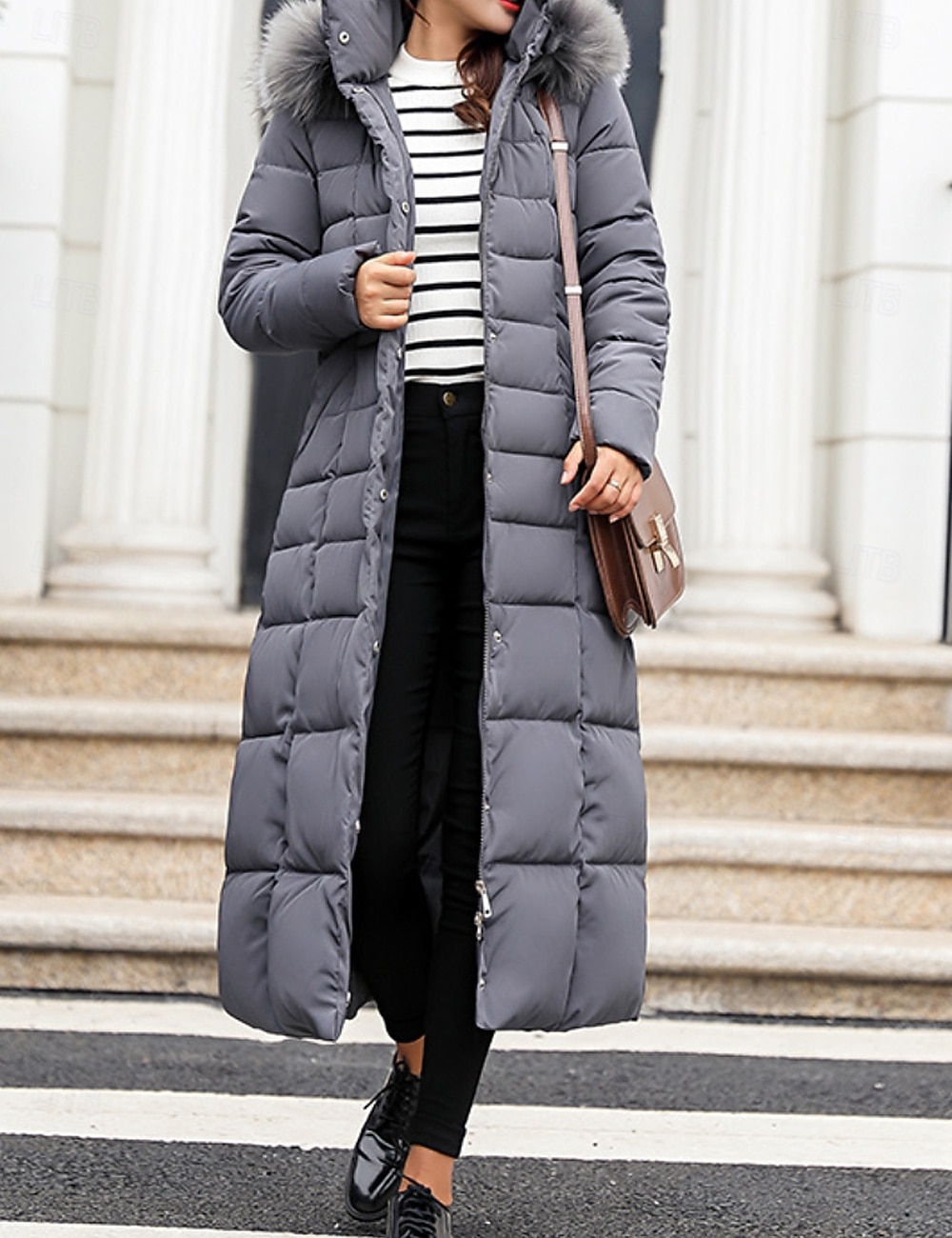 Dam Vinterkappa Dun Hoodiejacka Håller värmen Bekväm Dragkedja Ficka Aktiv Ledigt Slät Utomhus Semester Utekväll Helgen Lång Huva Normal Långärmad Ytterkläder Svart Vit Rubinrött Höst Vinter 2025 - $22.99 –P11