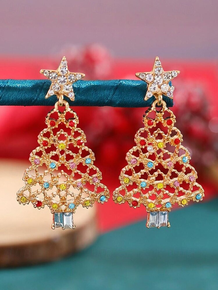 Femmes Boucles d'oreilles clous Boucle d'Oreille Créoles Coloré Blanche Alliage Noël Élégant Soirée / Soir Sapin de Noël de 2026 ? $9.99 –P5