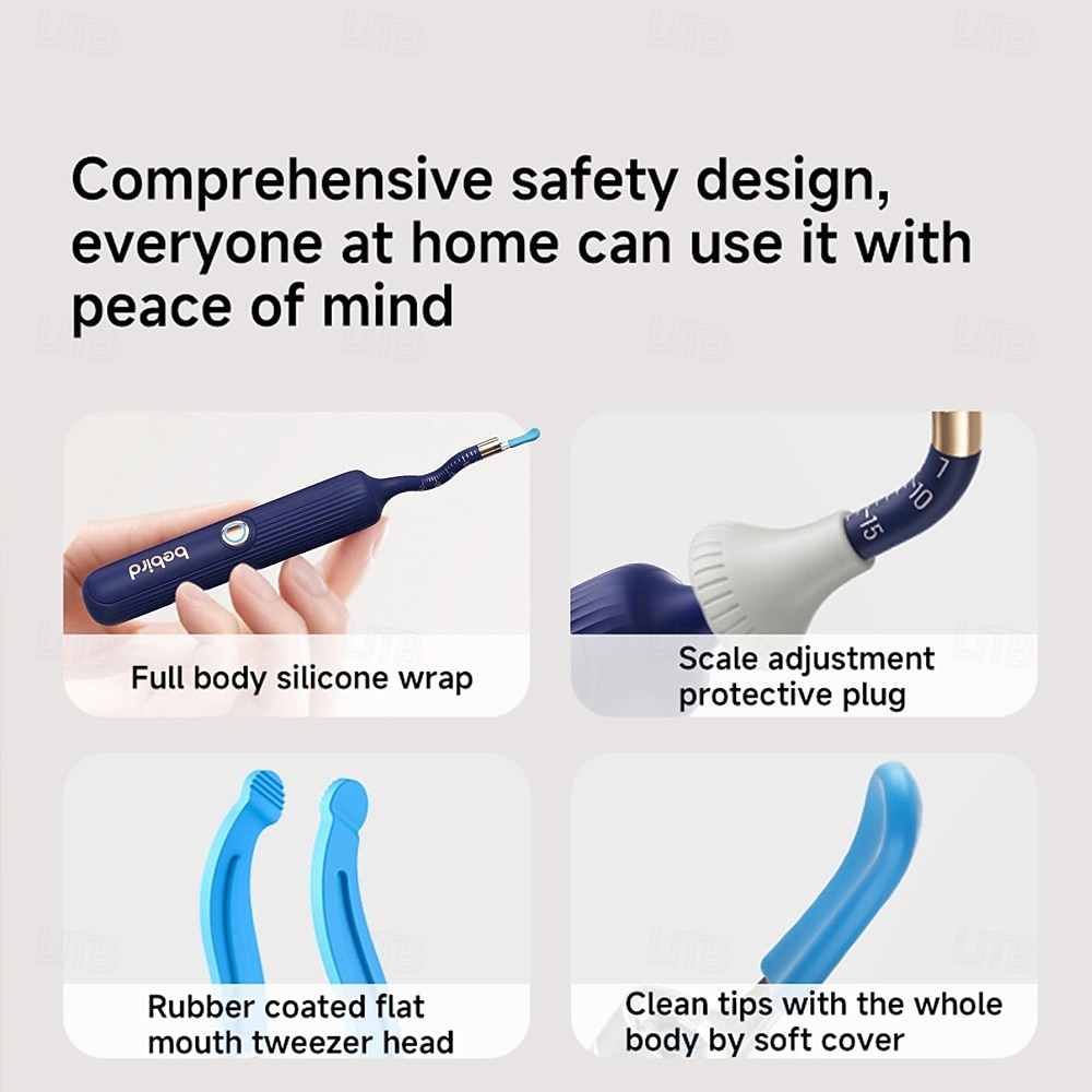 Подарочный набор для чистки ушей First Choice Earsight Plus E33R с гибким инструментом для удаления ушной серы, беспроводной камерой и функцией визуальной очистки ушей с подарочной сумкой 2025 - $65.99 –P9