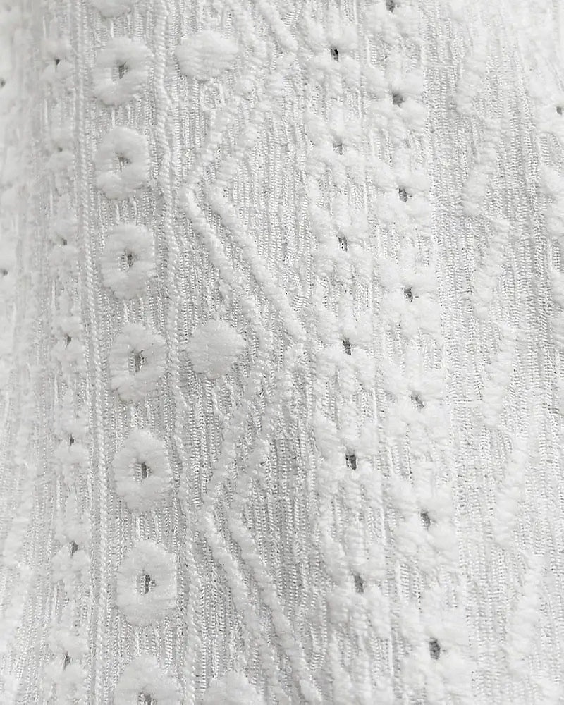 Mujer Camisa de encaje Blusa Tops elegantes Ribete de encaje Plano Elegante damas Clásico Media Manga Tops regulares Diario Trabajo Festivos Blanco Verano Primavera 2026 - $25.99 –P3