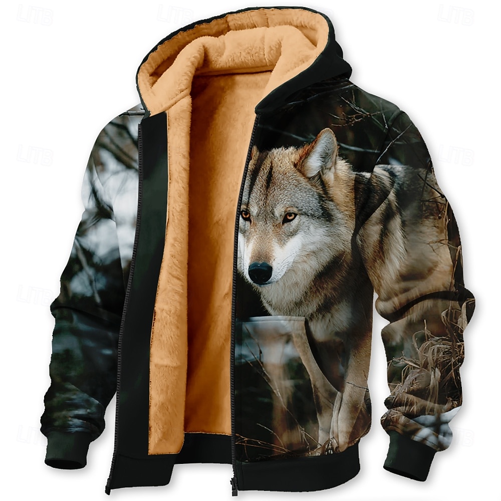 Męskie Lisek Polar Bluza z Kapturem Ceket Klasyczny Wojsko Długi rękaw Półgolf Na zewnątrz Kemping Niebieski 1 Czarny Zapiąć na zamek błyskawiczny Jesień Zima Projektant 2025 - $39.99 –P5