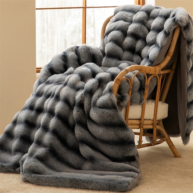 Luxury Thick Rabbit Fur Blanket Soft Plush Throw for Sofa Bed or Office Nap Warm Flannel Blanket 2026 - $49.99 –P8