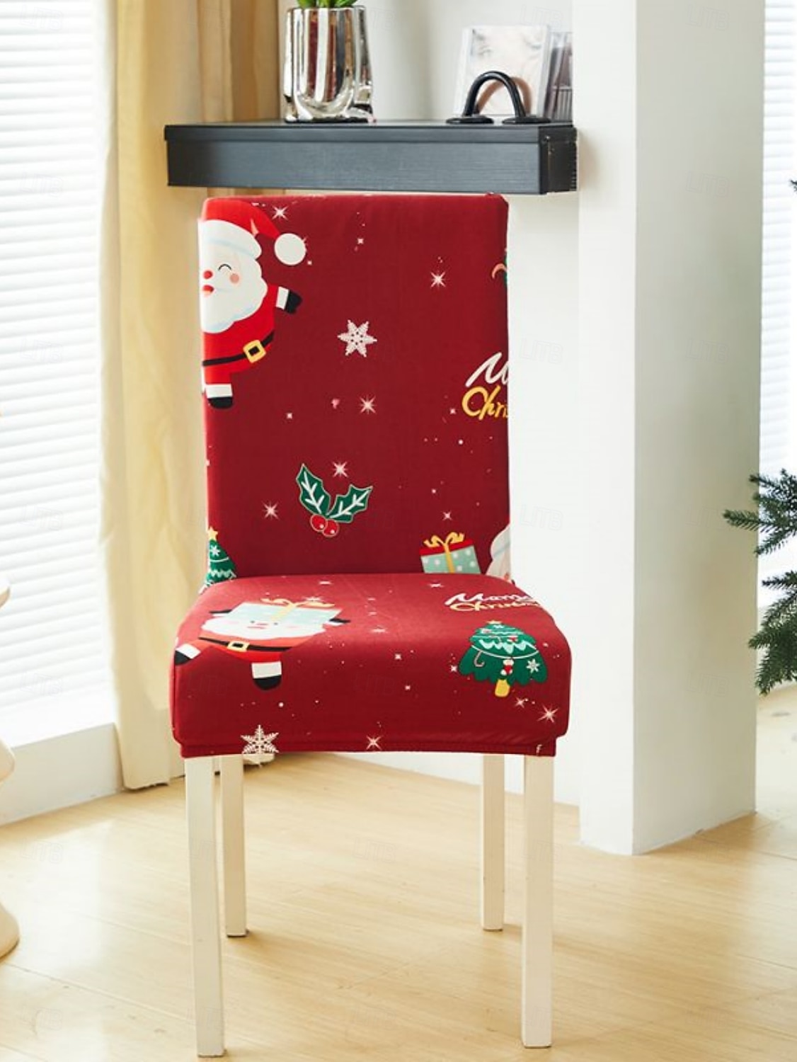 1/2/4PC/6PC Christmas Milk Silk Printed Chair Cover – Decorative, Anti-Slip & Dustproof Slipcover, Soft Stretch Fabric for All Seasons 2025 - $29.99 –P11