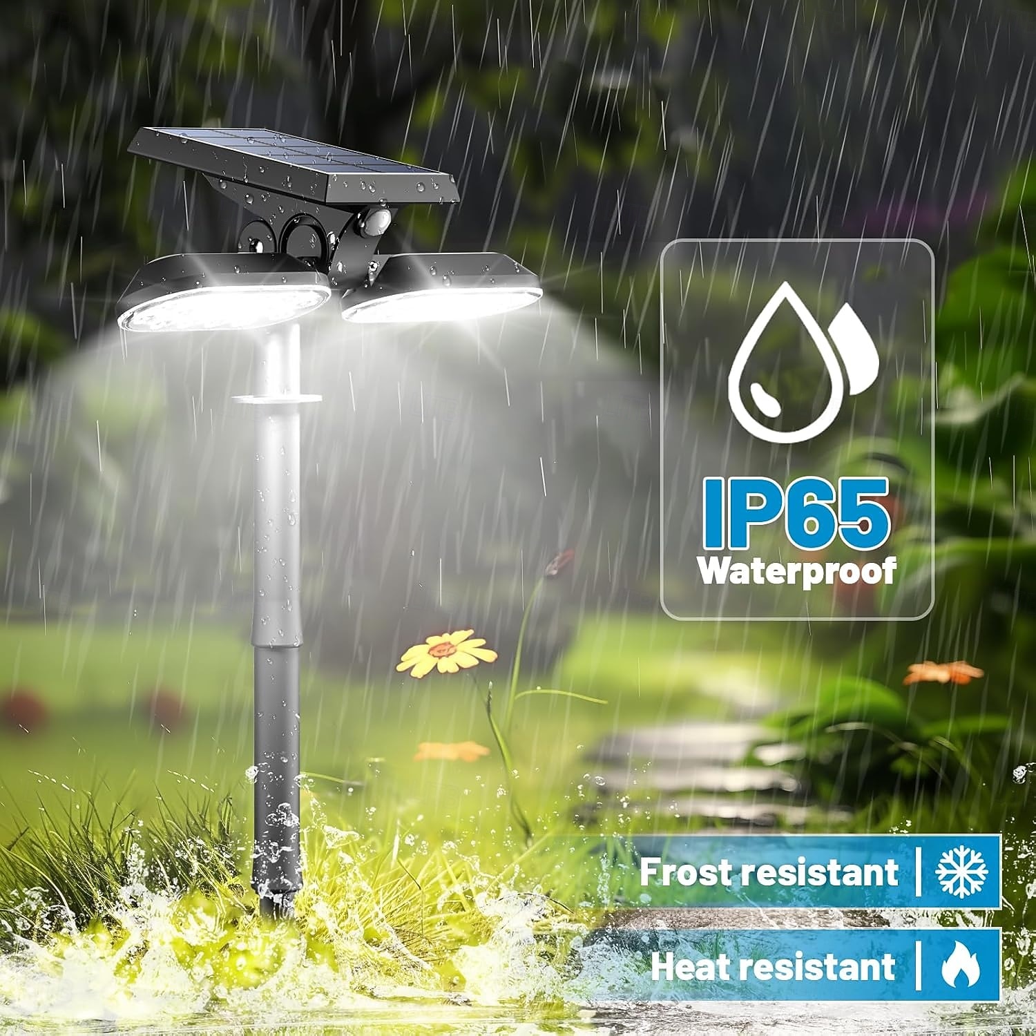 Solar Lights Outdoor PIR Motion 1 Pack, Solar Floodlight, Stay On or Motion Sensor Mode, Dusk to Dawn Security Light, Landscape Spotlights for Garage Fence Driveway Solar Powered 2026 - $43.99 –P4