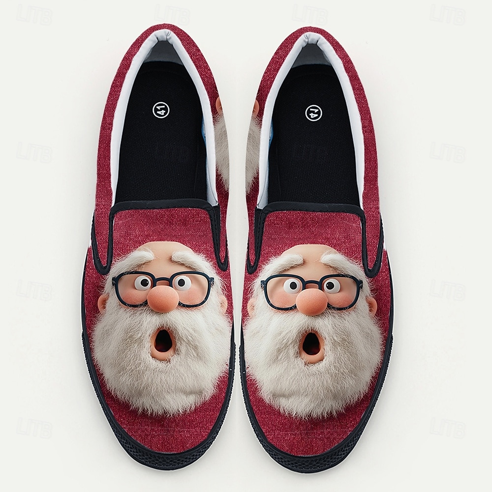 Men's Christmas Santa Graphic Slip-On Shoes – Fun 3D Santa Design, Cozy and Comfortable, Perfect for Holiday Parties & Christmas Celebrations 2026 - $46.99 –P7