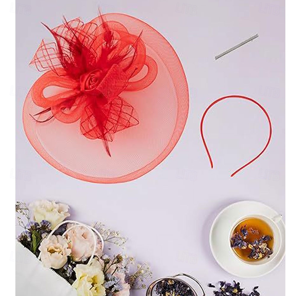 fascinators Tøy Fjær Fedora Bryllup Te Fest Hesteløp cocktail Elegant Årgang dame Med Fjær Hodeplagg Hodeplagg 2026 - $17.49 –P4