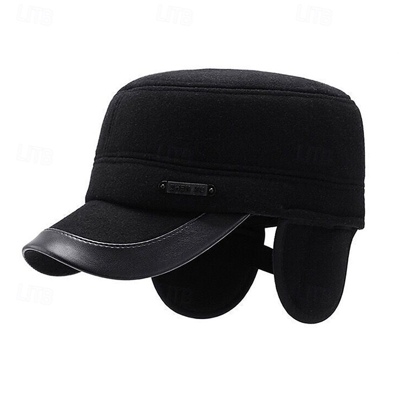 Herren Wintermützen Warme Wintermütze Winter-Baseball-Cap mit Ohrenklappen Winter-Baseballkappe Schwarz Grau Polyester Fleece Mode Moderne zeitgenössische Alltagskleidung Date Einfarbig Thermowarm 2026 - $9.49 –P4