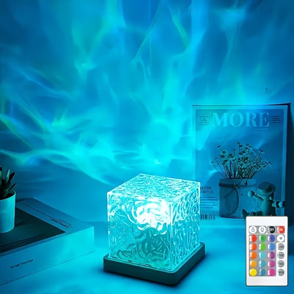 16 Color Water Ripple USB Night Light - Touch&remote Control Automatic Rotation Starry Sky Projection Effect - Perfect Romantic Gift for Christmas and Party Decoration 2025 - $14.99 –P9
