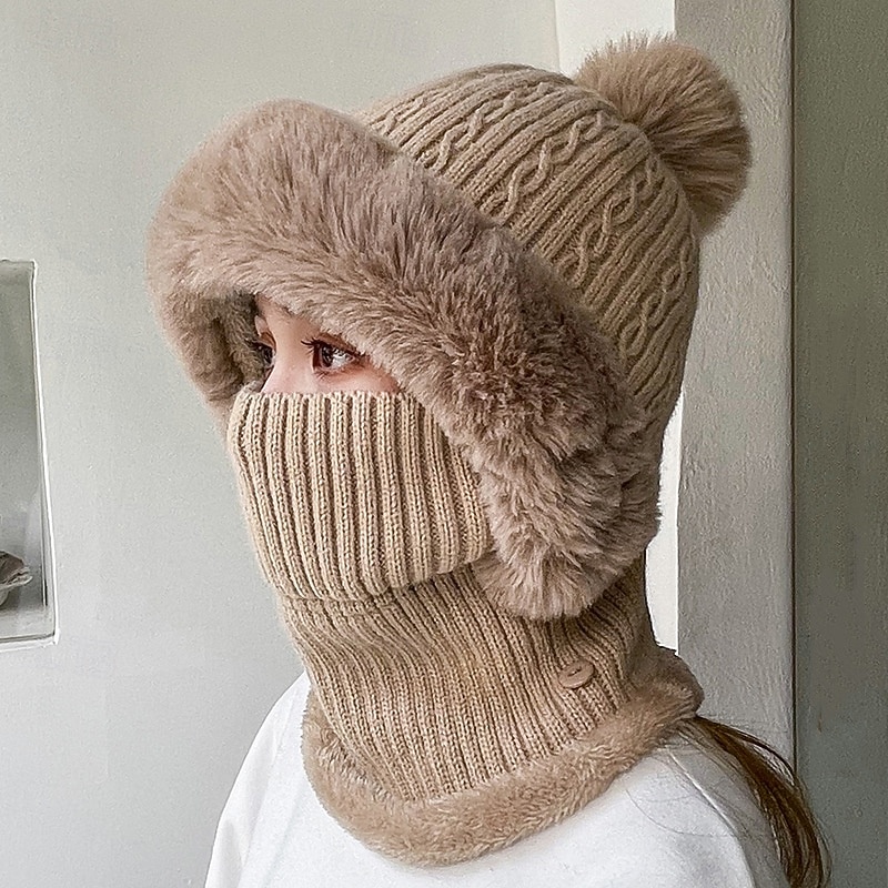 Dámské Čepice Zimní čepice Větruvzdorné Teplý ulice Denní Víkend Úplet Čistá barva 2025 - $26.99 –P5