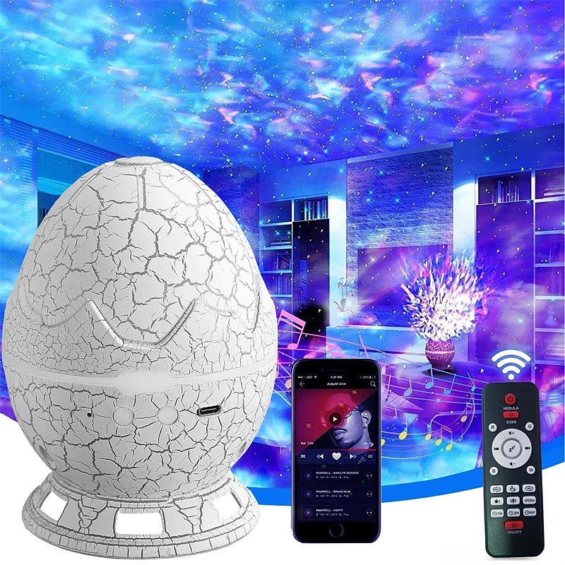 Proyector Aurora Huevo de Dinosaurio luz LED nocturna de galaxia control remoto Bluetooth temporizador para decoración de dormitorio y sala de estar regalo de San Valentín 2026 - $33.99 –P7