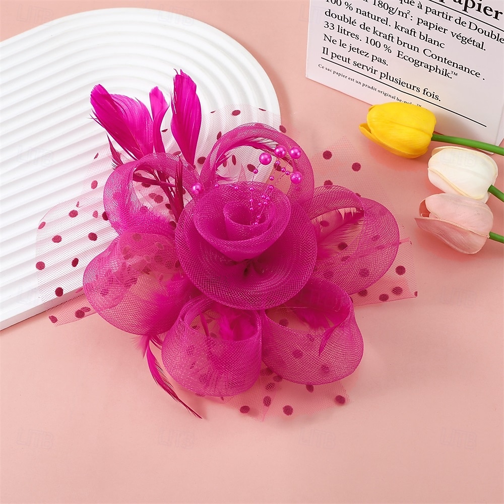 fascinators Tyll Fedora Bryllup Te Fest Hesteløp cocktail Elegant Årgang Enkel Med Fjær Hodeplagg Hodeplagg 2026 - $17.49 –P10