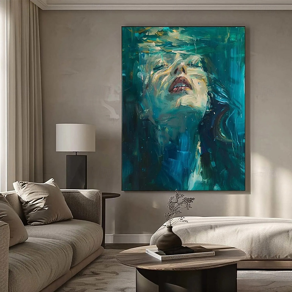 velká abstraktní malba dámy, ženský obličej, originální nástěnné umění, beztvářný portrét, figurativní malba na plátně, zarámovaná nástěnná dekorace ženy 2026 - $43.99 –P6