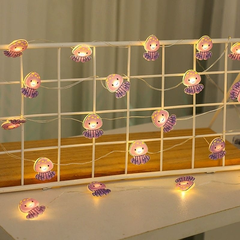 Luces de cadena de alambre de cobre LED en forma de pulpo estrella de mar cangrejo guirnalda de luces 2m 20LED a pilas decoración para fiestas de bodas y vacaciones en interiores y exteriores tema 2026 - $14.49 –P3