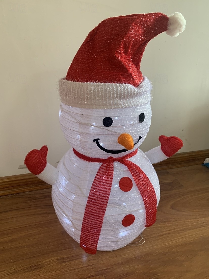 Christmas LED luminous folding snowman Santa Claus penguin warm light AAA waterproof battery box indoor and outdoor courtyard lawn party festive atmosphere decoration light 70 * 36CM 2025 - CAD $29.99 –P4