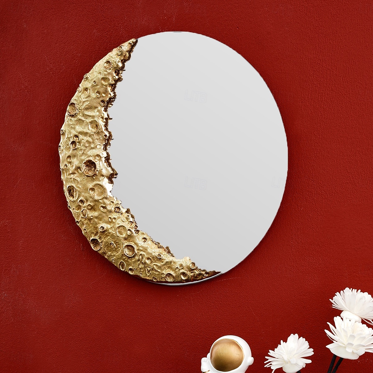 1 pendentif décoratif en forme de cratère lunaire en résine avec un miroir de cratère lunaire au design créatif suspendu à la surface, adapté à la décoration murale dans les salons, les bureaux et les de 2025 ? $28.99 –P6