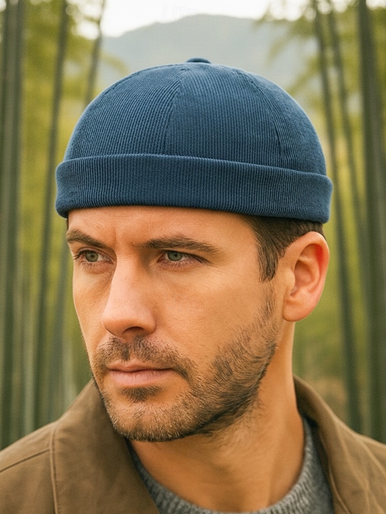 мужская вельветовая шапка-бини с регулируемым ремешком, ретро-матросская шапка в нескольких цветах, теплая зимняя шапка для рождественских нарядов, уличной одежды и повседневной носки 2026 - $11.99 –P2