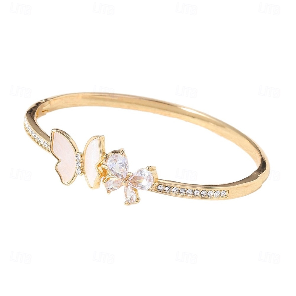 Zircone Stile Vintage Farfalla Carino Elegante Semplice Cromo Gioielli braccialetto Argento / Oro Per Matrimonio Feste Fidanzamento Balli di fine anno del 2026 a $10.99 –P2