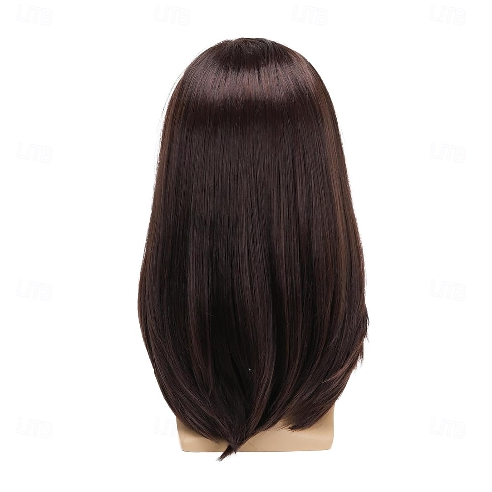 Peruca longa castanha para homem, cabelo liso, sintética, resistente ao calor, ideal para uso diário, festas e fantasias. de 2026 por $21.99 –P2