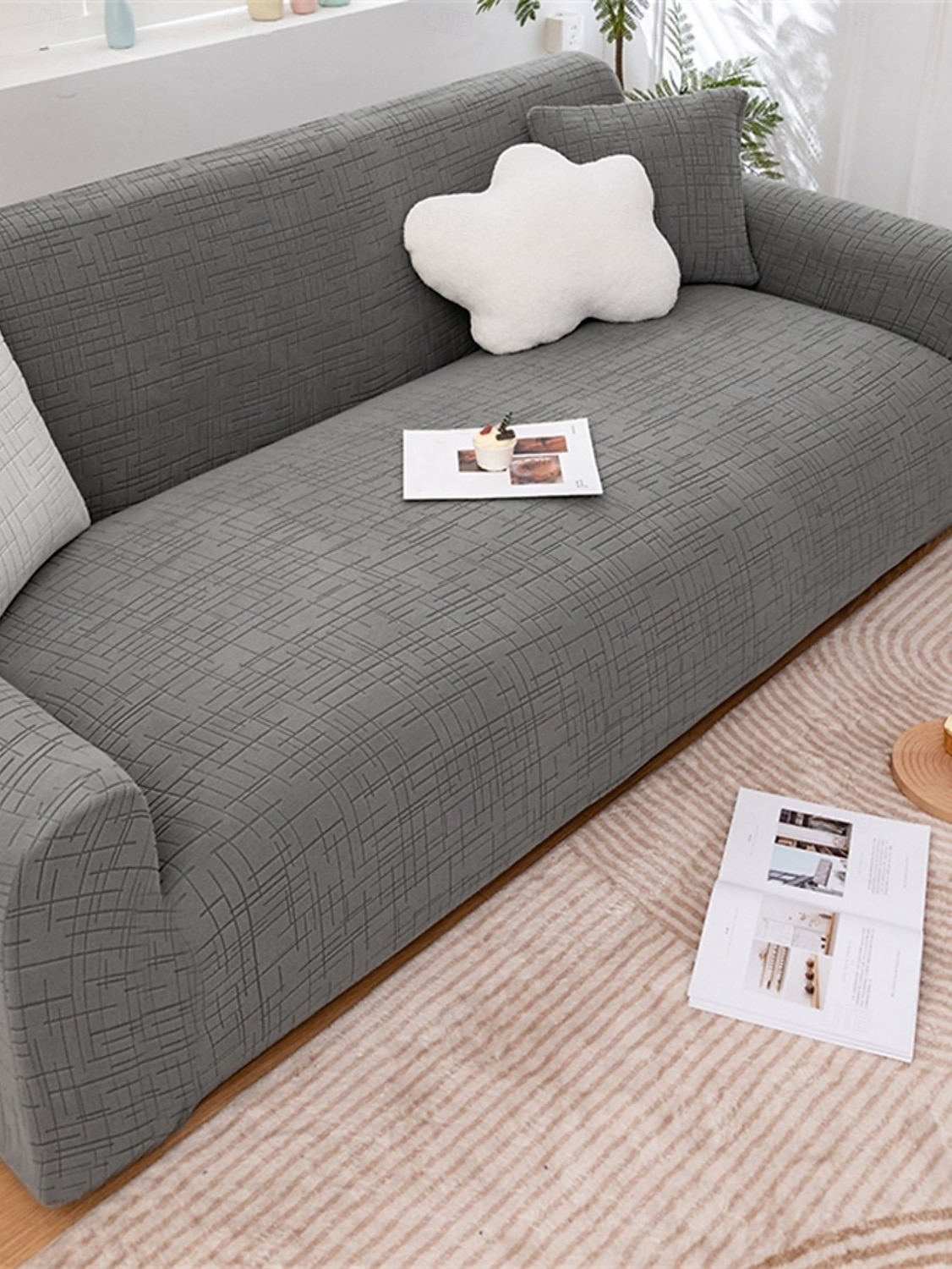1 Piece Jacquard Wear-Resistant Elastic Sofa Cover – Solid Color Premium All-Season Universal Thickened Anti-Slip Slipcover, Suitable for L-Shaped and 1/2/3/4-Seater Sofas 2026 - $104.99 –P15