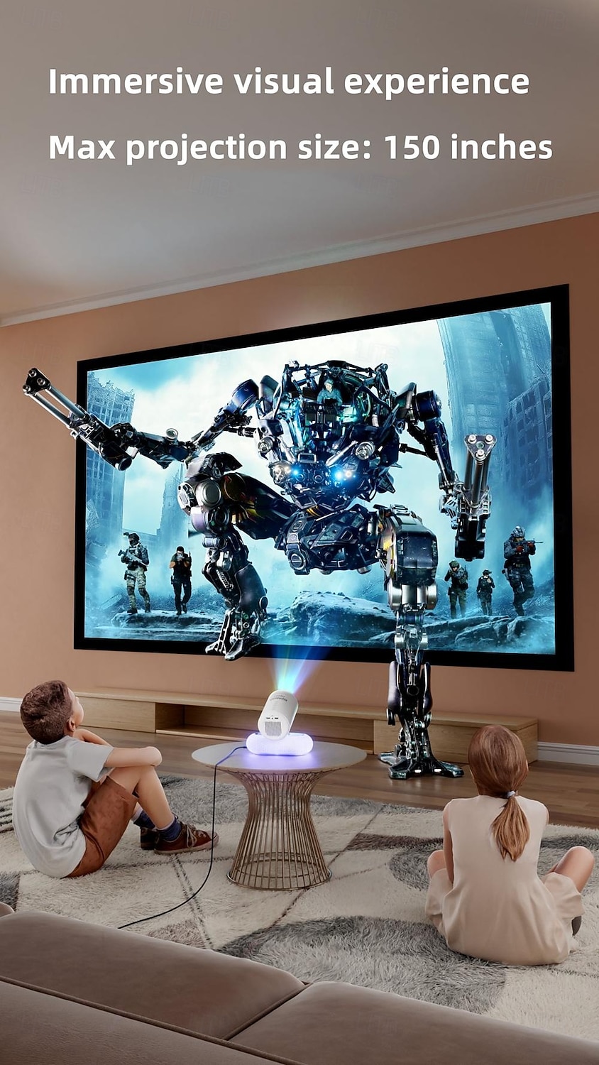 Премиум проектор YT900 с автофокусировкой разрешение 1920*1080 опциональная микрофонная основа светодиодная лента 2.4/5GHz двухдиапазонный Wi-Fi Android 13.0 3-х линзовый стеклянный объектив с 2026 - $217.09 –P6