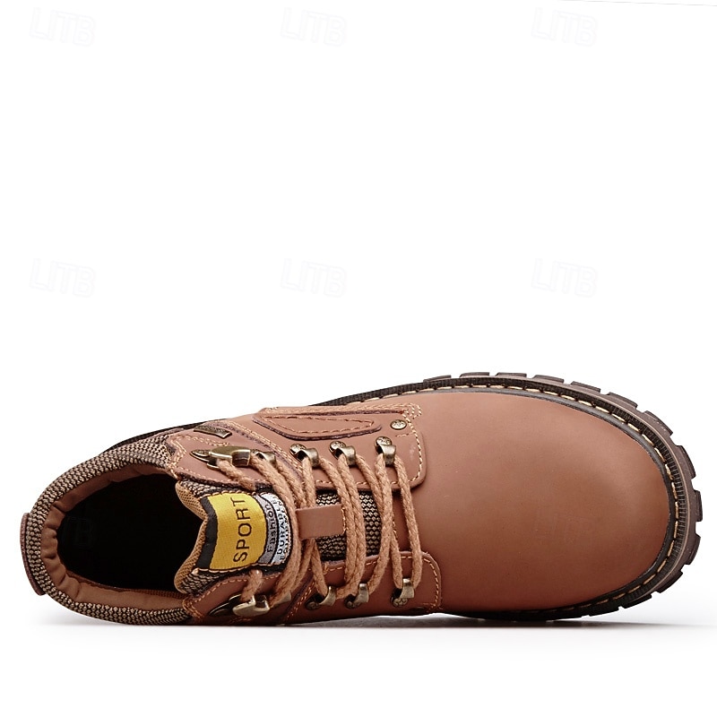 Men's Yellow Faux Leather Work Safety Boots with Shock-Absorbing Sole and Steel-Toe Protection, Durable Construction Boots for Outdoor Labor and Industrial Work 2026 - $64.99 –P8