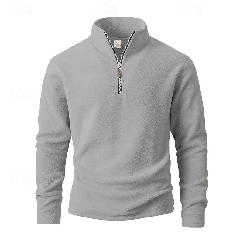 Homens Moletom Moletom de lã Moletom com zíper Preto Roxo Cáqui Café Verde Claro Meio Zíper Tecido Quarter Zip Desportos e Ar livre Diário Feriado Poliéster Roupa de rua Básico Casual Outono Inverno de 2026 por $26.99 –P4