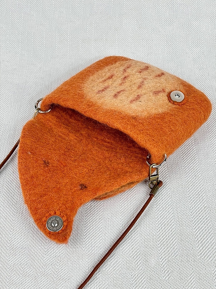 női filc crossbody táska, aranyos róka alakú válltáska, vintage kézzel készített állatmintás kézitáska hölgyeknek alkalmi mindennapi utazáshoz 2025 - $26.99 –P8
