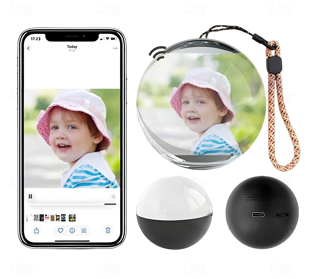 Vánoční dárková ozdoba z magické křišťálové koule, držte dýchající vzpomínky v ruce, 2,7palcový sférický video přehrávač, nahrávatelná videa &fotografie z počítače &personalizovaný dárek pro chytrý 2026 - $76.99 –P2