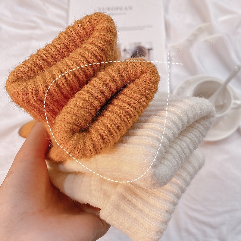 Damen 1 Paar Fingerspitzen / Winterhandschuhe / Gestrickte Handschuhe Streetwear / Outdoor Handschuhe - Einfarbig Vollfinger 2026 - $14.99 –P7