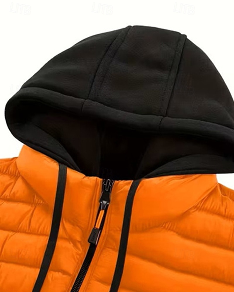 Homens Casaco de inverno Casaco puffer Jaqueta acolchoada Bolsos Poliéster Férias Roupa Diária Encontro Padrão Moda Casual Confortável Térmico / Quente Outono Inverno Cor Sólida / Simples Preto de 2026 por $58.99 –P4