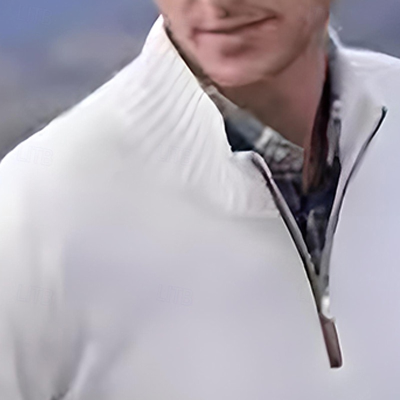 2026年 男性用 ニット プルオーバーセーター クォータージッププルオーバーセーター リブ ニット レギュラートップス ニット スリムフィット 平織り スタンドカラー ニット コンテンポラリー カジュアル デイリーウェア 衣類 秋 ディープパープル レイクブルー M L XL  コレクション – $30.99 –P16